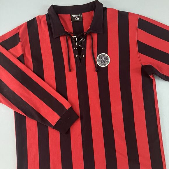 Vintage Polo Jeans Co Ralph Lauren Striped Crest Logo 67 Rugby Long Sleeve Shirt - Picture 1 of 5